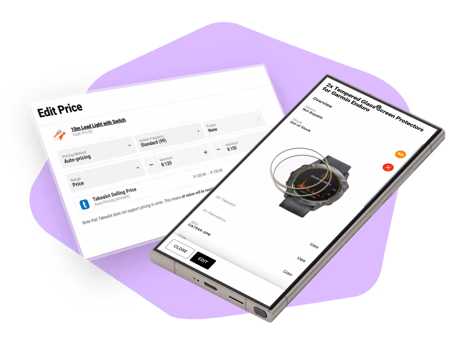 Takealot Buybox Repricing dashboard
